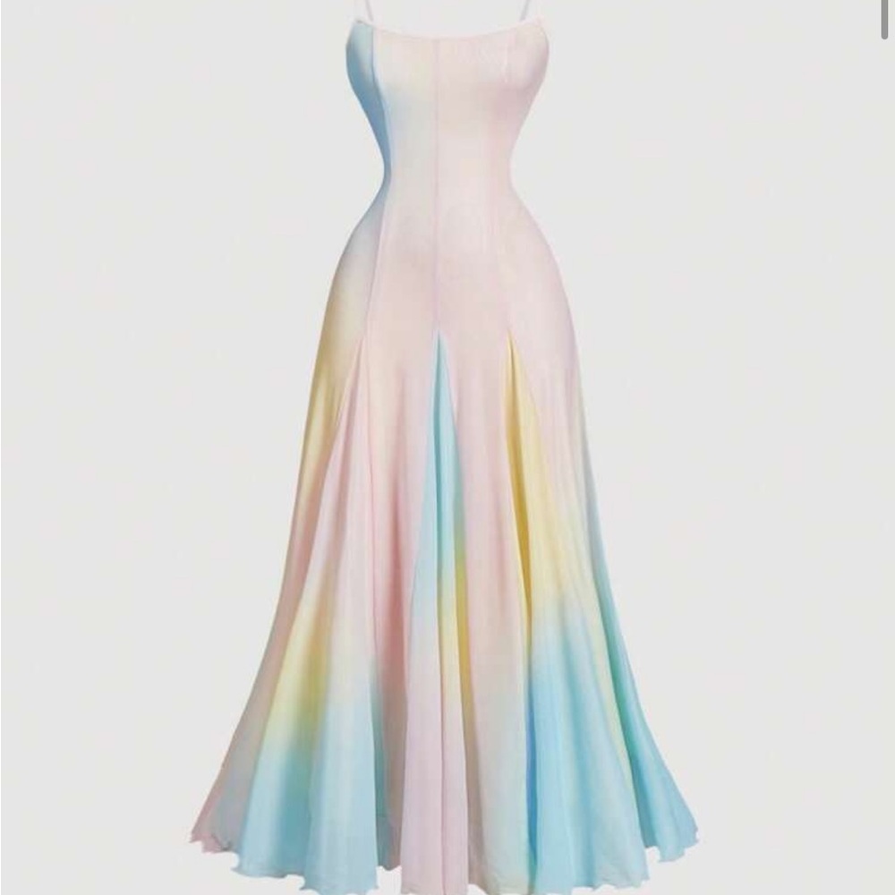 Elegant Multicolor Ombré Dress